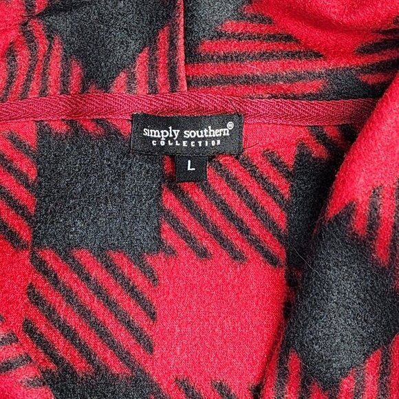 Simply Southern Buffalo Plaid Fleece Vest Women Large Cozy Casual Outdoor Cabin - Picture 3 of 11